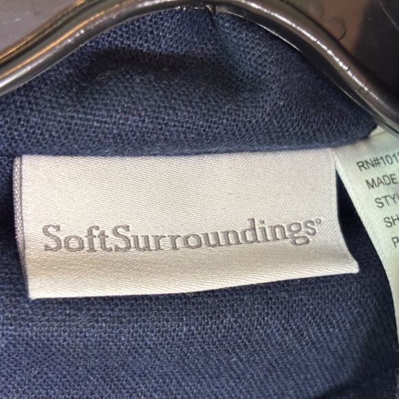 Soft Surroundings Blue Cream Chinoiserie Pattern Linen Jacket Women's Size S - Picture 15 of 17